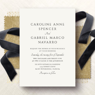 Invitation Mariage Traditionnel Formel Simple
