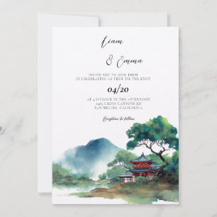Invitation Mariage traditionnel japonais antique