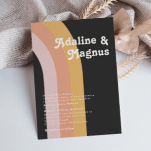 Invitation Mariage traditionnel rétro moderne des années 70 a