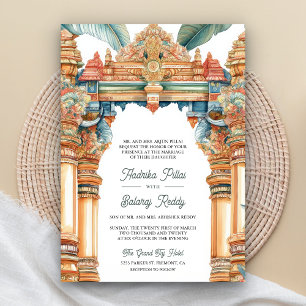 Invitation Mariage traditionnel sud-indien avec arche complex
