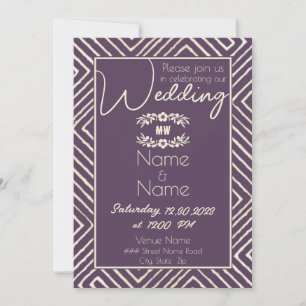 Invitation Mariage tribal africain de prune violet