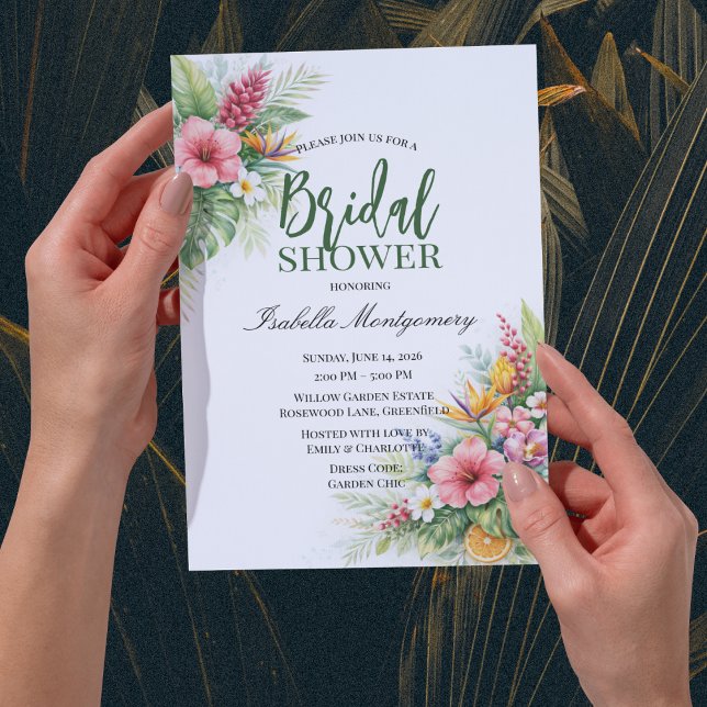 Invitation Mariage Tropical (Tropical Bridal Shower Invitations
)