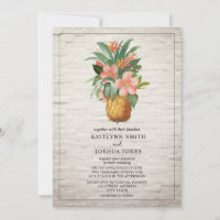 Mariage tropical à ananas floral blanc