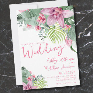 Invitation Mariage Tropical à la Palme Florale