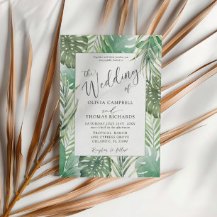 Invitation Mariage Tropical à l'aquarelle aux palmiers