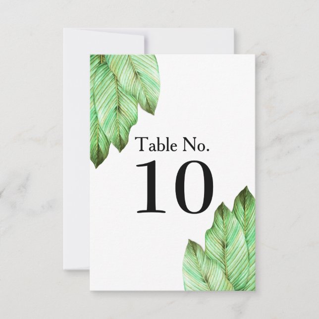 Invitation Mariage tropical à l'aquarelle avec feuillage (Devant)