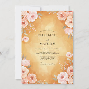 Invitation Mariage Tropical Ambre Pivoine