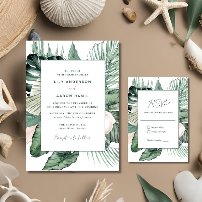 Invitation Mariage tropical botanique (Botanical Tropical Wedding Invitation)
