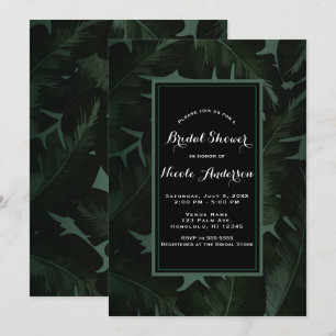 Invitation Mariage tropical chic vert et noir Green & Black C