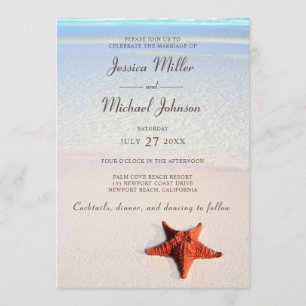 Invitation Mariage tropical de plage de Starfish