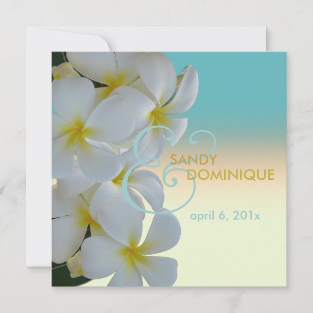 Invitation mariage tropical de Plumeria Lei (Devant)