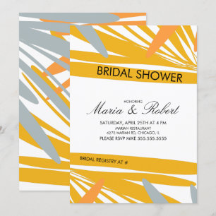 Invitation Mariage tropical d'été abstrait jaune Baby Shower
