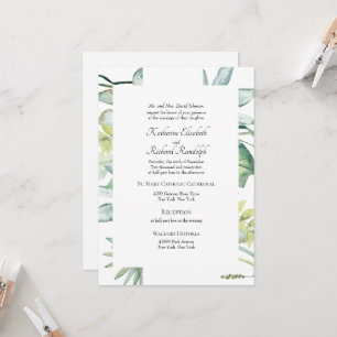 Invitation Mariage Tropical Élégant et Verdoyant