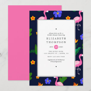 Invitation Mariage Tropical Exotique de Flamant Rose