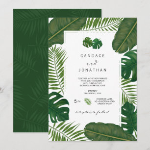 Invitation Mariage tropical Feuille peint