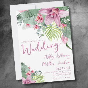 Invitation Mariage Tropical Floral Aquarelle