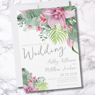 Invitation Mariage Tropical Floral Élégant
