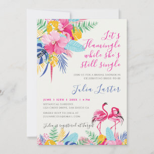 Invitation Mariage Tropical Forestier Rose Bleu Marine Fête d