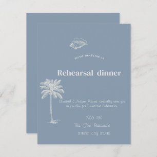 Invitation Mariage tropical minimaliste Dusty Blue