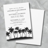 Mariage tropical moderne noir blanc palmier