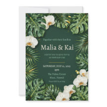 Mariage Tropical Monstera Orchidée Blanche Vert Fo