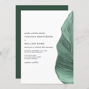 Invitation Mariage Tropical Monstera Palm Leaf