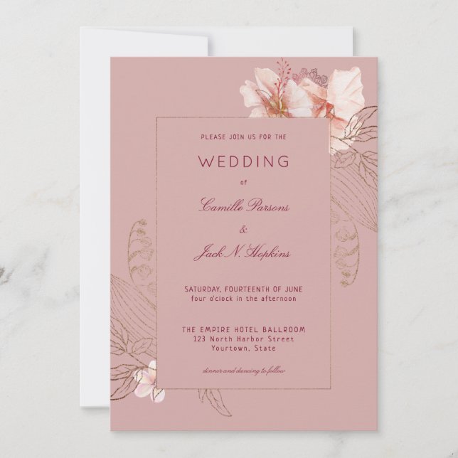 Invitation Mariage Tropical Pink (Devant)