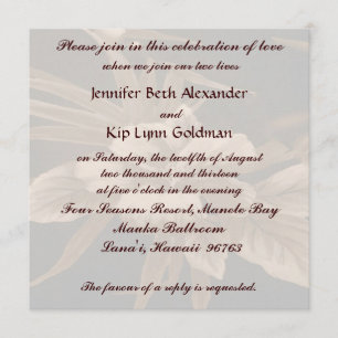 Invitation Mariage tropical vintage