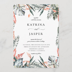 Invitation Mariage Tropics Palm Leaf Frame
