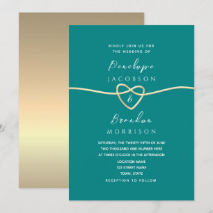 Invitation Mariage Turquoise simple