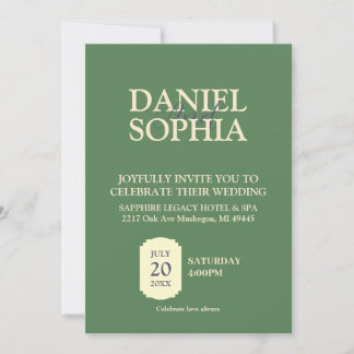 Invitation Mariage Typographie Élégante Classique