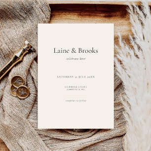 Invitation Mariage Typographie Minimaliste Élégance Moderne