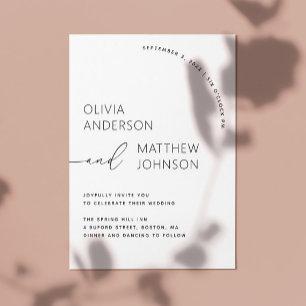 Invitation Mariage Typographie Moderne Élégant Contemporain