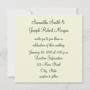 Invitation Mariage Uni Beige