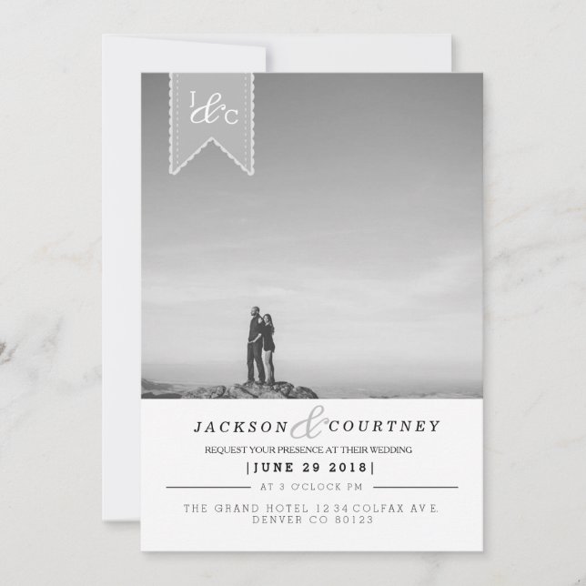 Invitation Mariage urbain moderne Inviter photo (Devant)