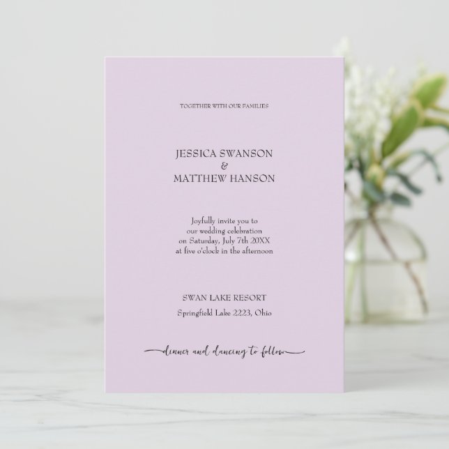 Invitation Mariage urbain moderne Lilac (Debout devant)
