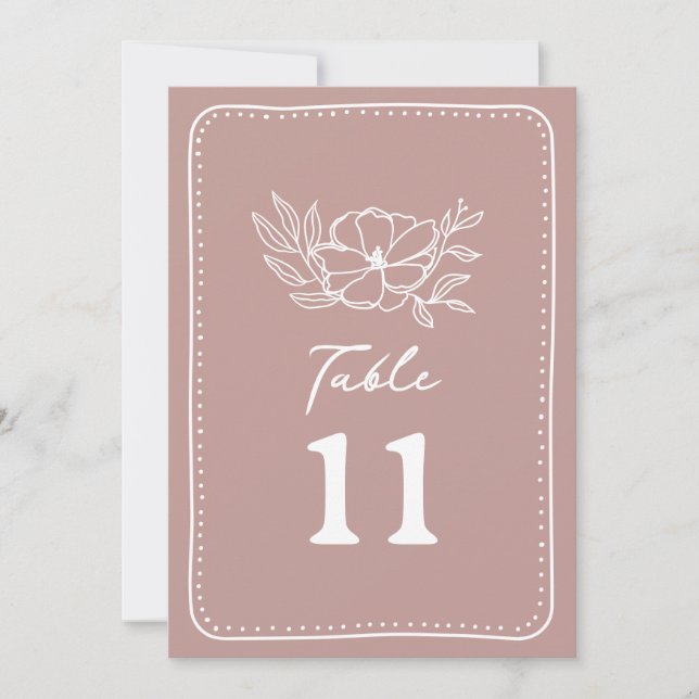 Invitation Mariage végétal rose (Devant)