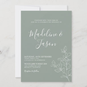 Invitation Mariage végétal végétal minimaliste