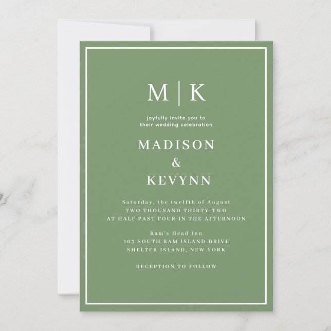 Invitation Mariage Vert (Devant)