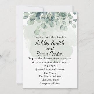Invitation MARIAGE VERT customisé SAUVER LES DATES