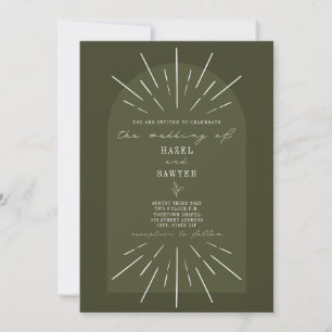 Invitation Mariage vert de script Arche d'art en ligne