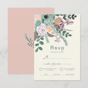 Invitation Mariage vert d'eucalyptus rose pâle