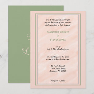 Invitation Mariage vert doux