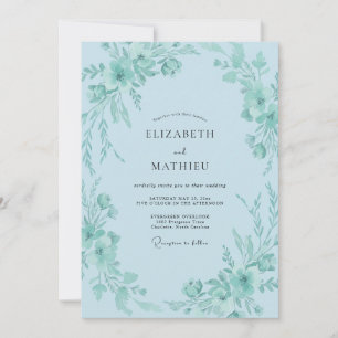 Invitation Mariage Vert Menthe Ciel