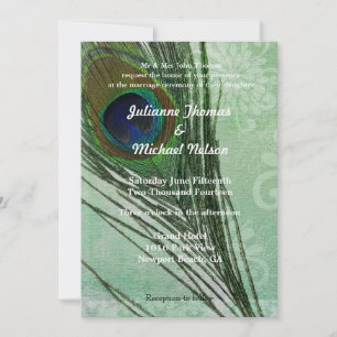 Invitation Mariage vert Peacock