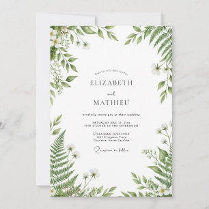 Invitation Mariage Vert Sage Forêt Verdoyante