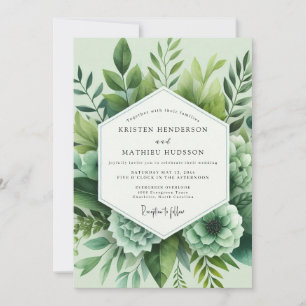 Invitation Mariage Vert Sage Luxuriant