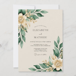 Invitation Mariage Vert Sage Nature Luxuriante
