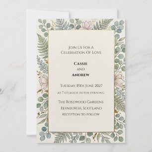 Invitation Mariage Vert Sauge Bleu