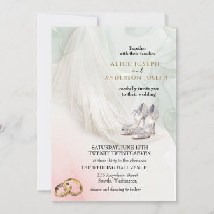 Invitation Mariage vert Trenby Bride Veil